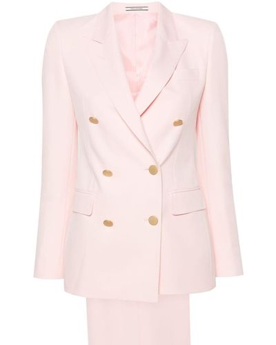 Tagliatore Double-breasted Crepe Suit - Pink