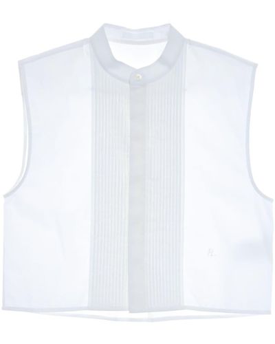 Helmut Lang Chemise à design sans manches - Blanc