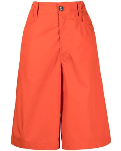 MERYLL ROGGE Wide-leg Cotton Bermuda Shorts - Red