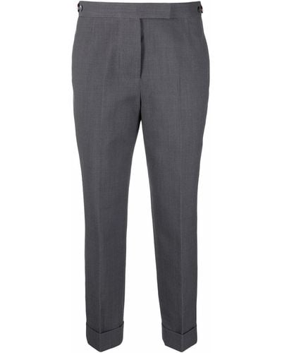 Thom Browne High-waisted Cropped Trousers - Grey