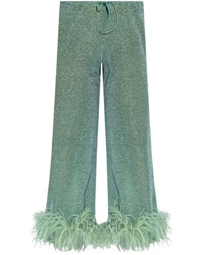 Oséree Plumage Wide-leg Trousers - Green