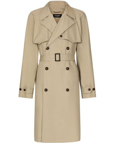 Dolce & Gabbana Double-breasted Cotton Trench Coat - Natural