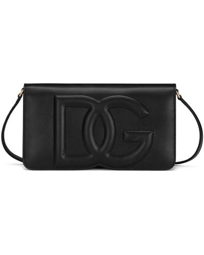 Dolce & Gabbana Mini Dg レザーショルダーバッグ - ブラック