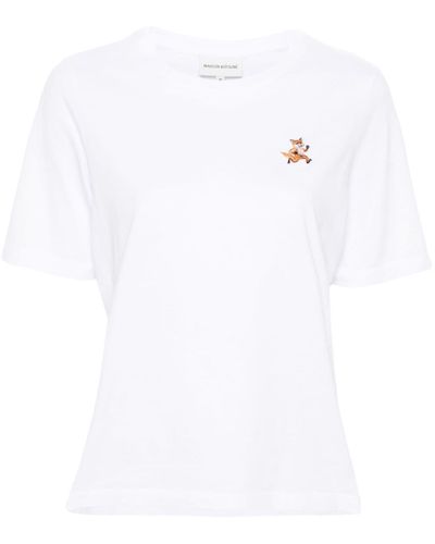 Maison Kitsuné T-shirt Met Vos-applicatie - Wit