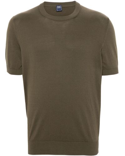 Fedeli Fine-knit Cotton T-shirt - Green