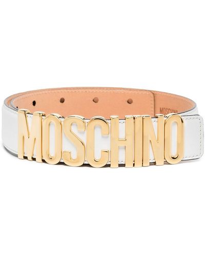 Moschino Logo Belt - Natural