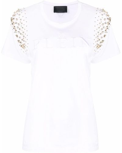 Philipp Plein Crystal Iconic Plein T-shirt - White