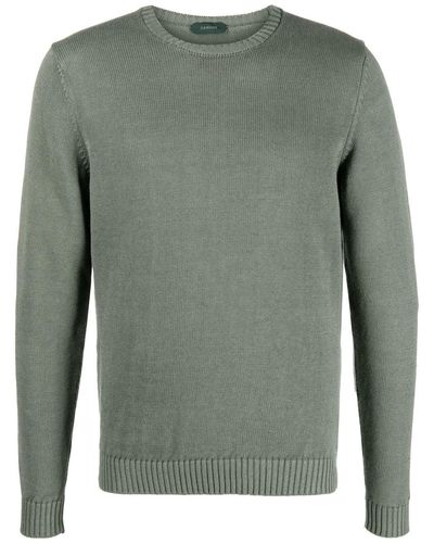 Zanone Ribbed Crew-neck Sweater - Green