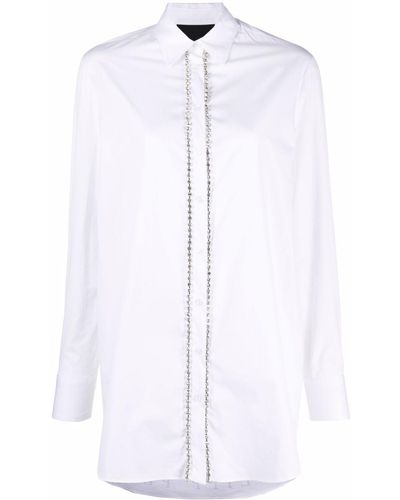 Philipp Plein Camisa con detalles de cristales - Blanco