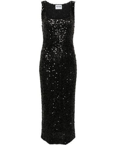 Moschino Jeans Cut-out Sequined Midi Dress - Black