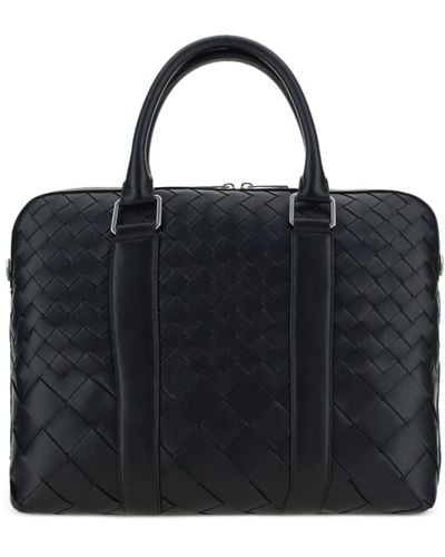 Bottega Veneta Maletín Intrecciato con cremallera - Negro