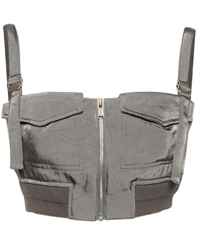 Dion Lee Aviator Cropped Bustier Top - Grey