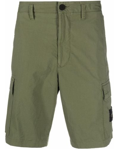 Stone Island Cargo-Shorts mit Kompass-Patch - Grün
