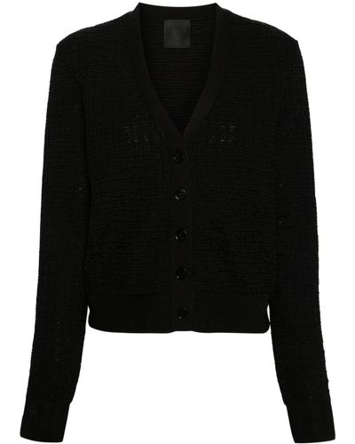 Givenchy 4g-jacquard V-neck Cardigan - Black
