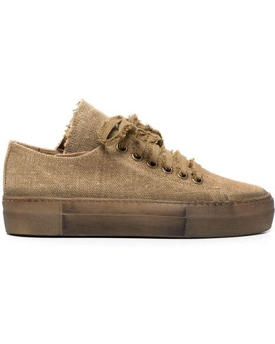 Uma Wang Lace-up Canvas Trainers - Brown