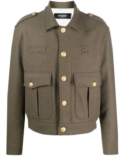DSquared² Wool-blend Military Jacket - Green