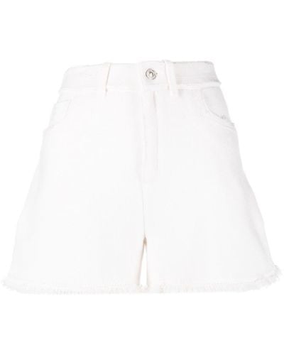 Barrie Frayed-detailing Knitted Shorts - White