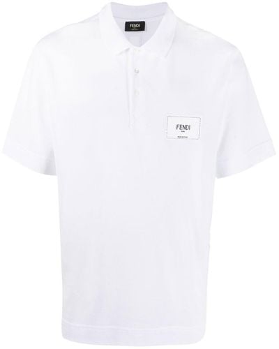 Fendi Embroidered-logo polo shirt - Weiß