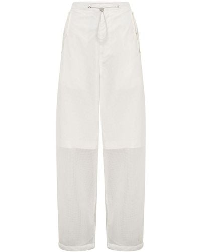 Dion Lee Grid Mesh Parachute Semi-sheer Pants - White