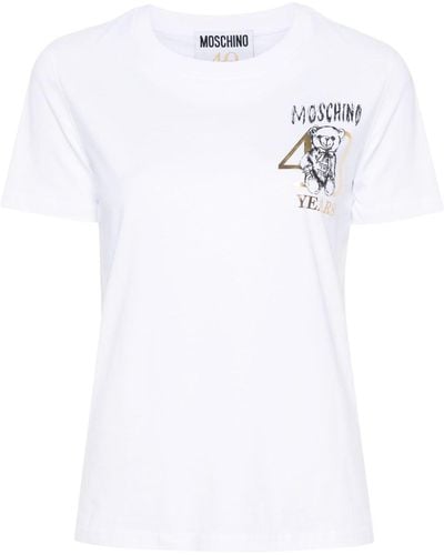 Moschino Teddy Bear-print Cotton T-shirt - White