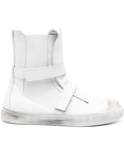 Nicolas Andreas Taralis Touch-strap High-top Leather Trainers - White