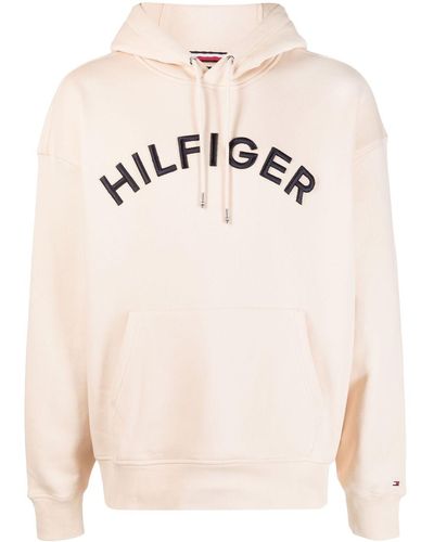 Tommy Hilfiger Embroidered-logo Long-sleeve Hoodie - Pink
