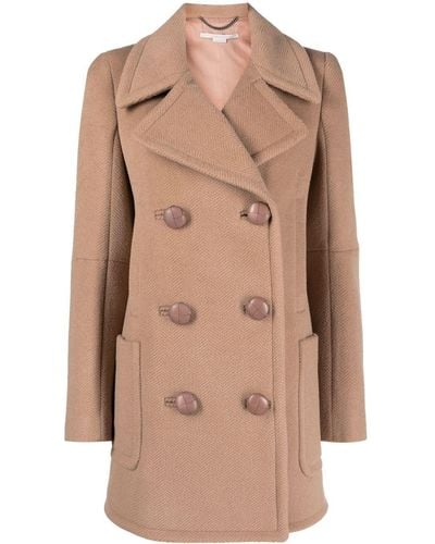 Stella McCartney Double-breasted Coat - Natural