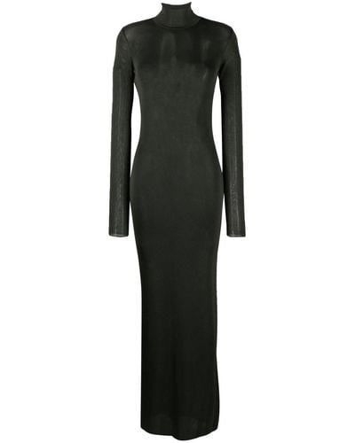 Saint Laurent Long-sleeve Maxi Dress - Black
