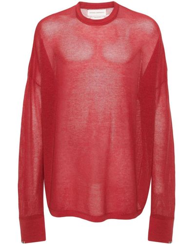 Extreme Cashmere Opengebreide Trui Met Ronde Hals - Rood