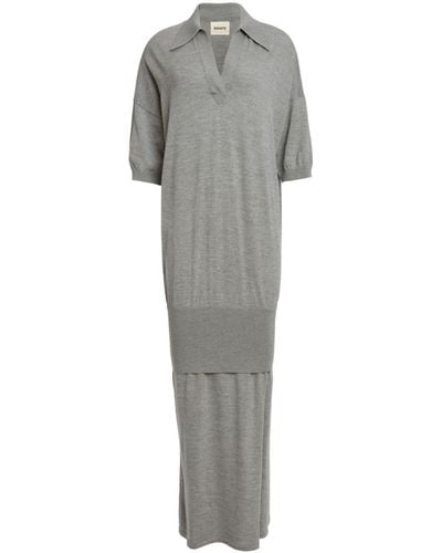 Khaite The Rue Fine-knit Maxi Dress - Gray