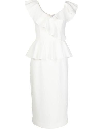 Rebecca Vallance Grace Ruffle-trim Midi Dress - White