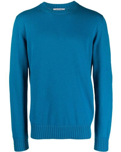 Fileria Crew-neck Ribbed Cashmere Sweater - Blue