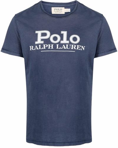 Polo Ralph Lauren T-shirt en coton à logo imprimé - Bleu