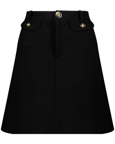 Giambattista Valli High-waist Wool Straight Skirt - Black