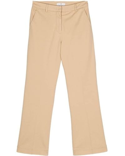 PT Torino Pressed-crease Wide-leg Trousers - Natural