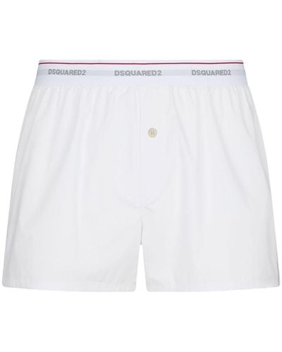 DSquared² Shorts mit Logo-Bund - Weiß