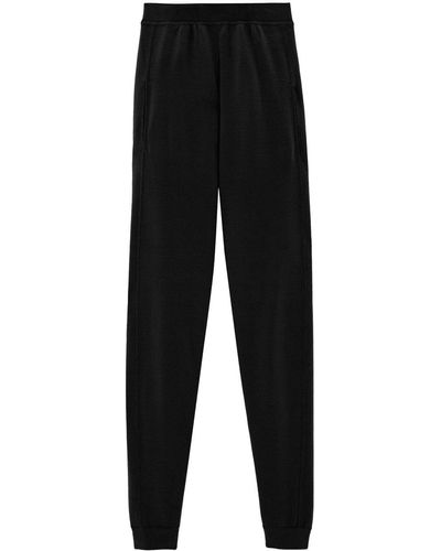Saint Laurent Pantalones de chándal con cinturilla de canalé - Negro