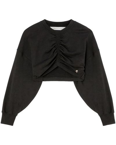 Palm Angels Cropped Blouse - Zwart