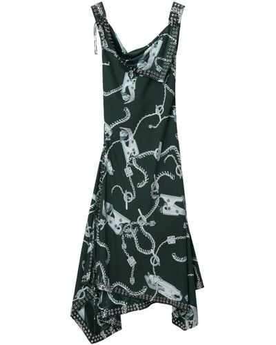 Burberry Kleid mit Knight Hardware-Print - Grün