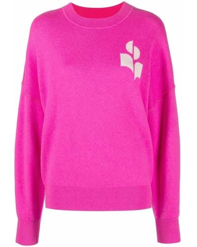Isabel Marant Pullover mit geteiltem Logo - Pink