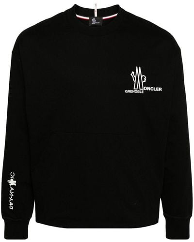3 MONCLER GRENOBLE Embossed-logo Cotton Sweatshirt - Black