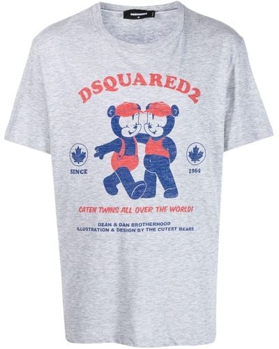 DSquared² Camiseta con logo estampado - Gris
