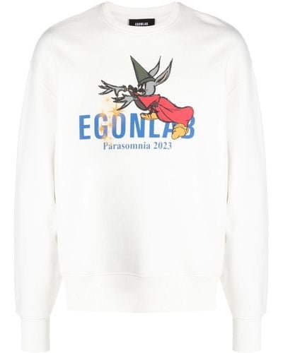 Egonlab Sweatshirt mit Logo-Print - Weiß