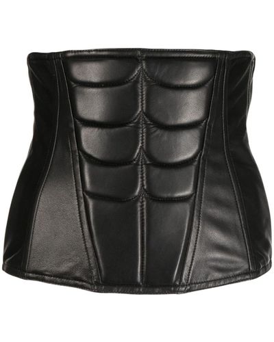 Natasha Zinko Abs Leather Corset - Black