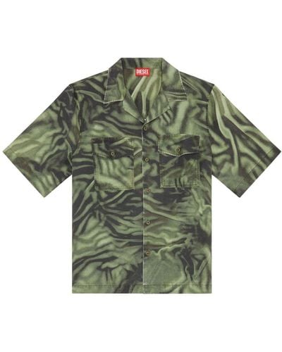 DIESEL Overhemd Met Korte Mouwen - Groen