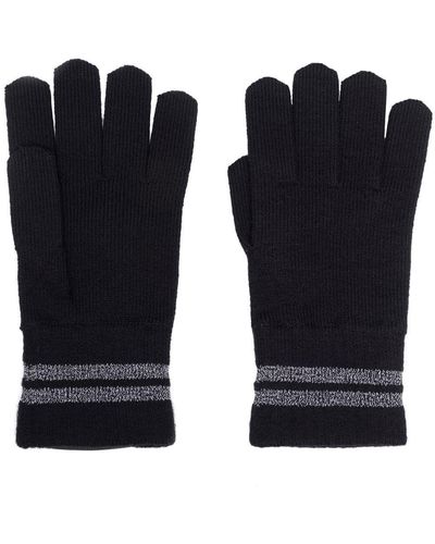 Canada Goose Metallic-stripe Merino-knit Gloves - Blue