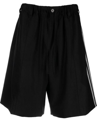 Y-3 3-stripes Refined Wool Tailored Shorts - Black