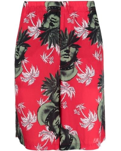 Undercover Graphic-print Track Shorts - Red