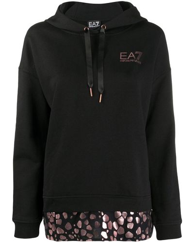 EA7 Sweater Met Capuchon - Zwart