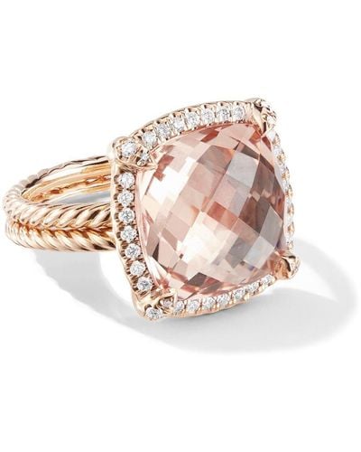 David Yurman 18kt Rose Gold Chatelaine Morganite And Diamond Ring - White